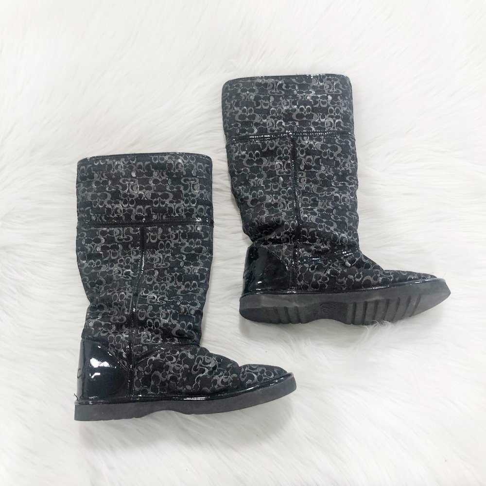 COACH Nikole Optic C Faux Fur Winter Boot SZ 6